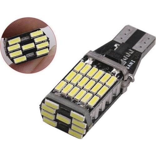 2PCS T15 W16W 45 SMD 4014 LED Auto Additional Lamp NO ERROR Reverse Lights Car Running Light White DC 12V