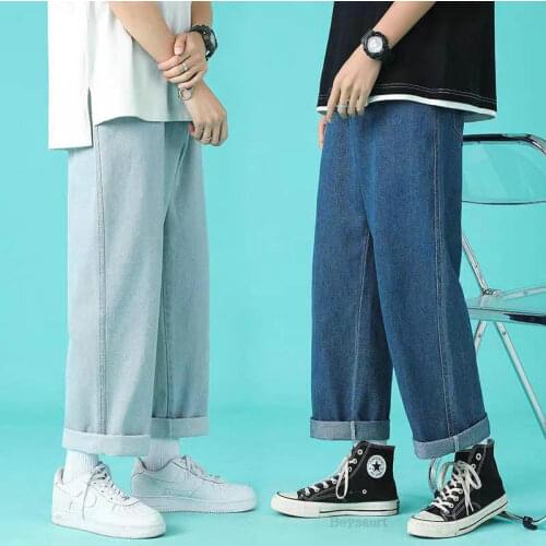 2021 Spring Summer Blue Cargo Jeans Men Streetwear Denim Jogger Pants Men Baggy Harem Jean Trousers Plus Size S-5XL