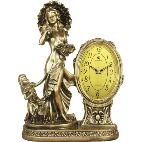 European Antique Seat Clock Living Room Clock Table Clock Special Hot Selling Silent Table Clock Pendulum Classical Creatio