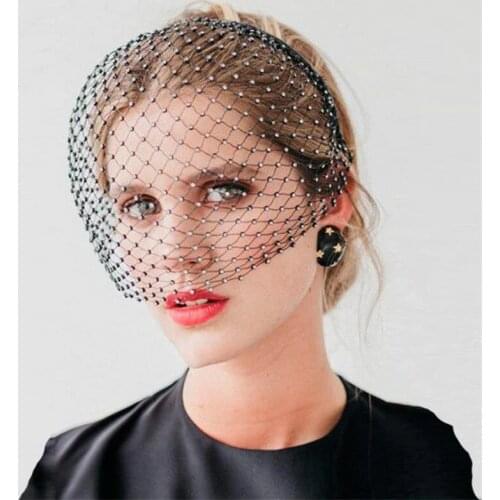 White Ivory Black Bridal Net Birdcage Veils Charming Wedding Veil Hats Fascinator Face Veils with