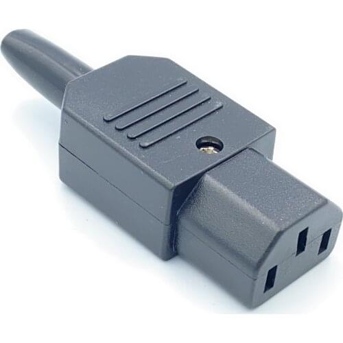 IEC Straight Cable Plug Connector C13 C14 10A 250V Black female&male Plug Rewirable Power Connector 3 pin AC Socket