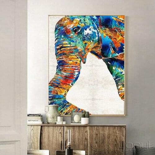 Watercolor Elephants Trunk Paintings Home Decor Canvas Art Modular Wall Picture For Chrildren Room Modern Prints No Frame PR1396
