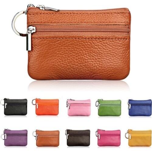 PU Leather Coin Purses Womens Small Change Money Bags Pocket Wallets Key Holder Case Mini Functional Pouch Zipper Card Wallet