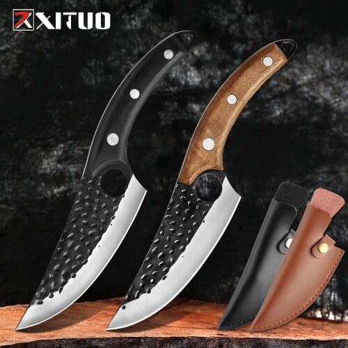 XITUO Handmade Forged Boning Knifes Stainless Steel Kitchen Chef Fishing Meat Knife Outdoor Serbian Cooking Butcher Cleaver Hot