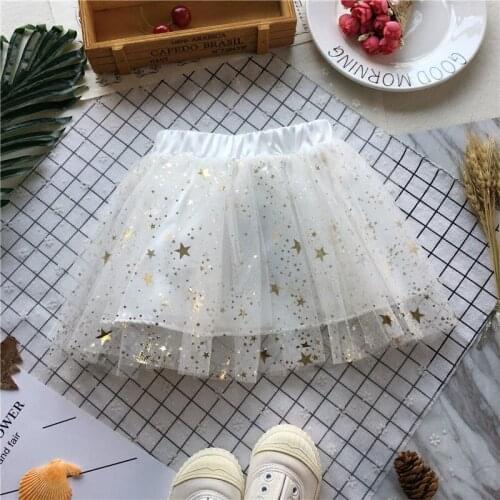 Tonytaobaby Summer New Baby Girls Mesh Skirt Pentagram Half Skirt Puffy Skirt Princess Skirt