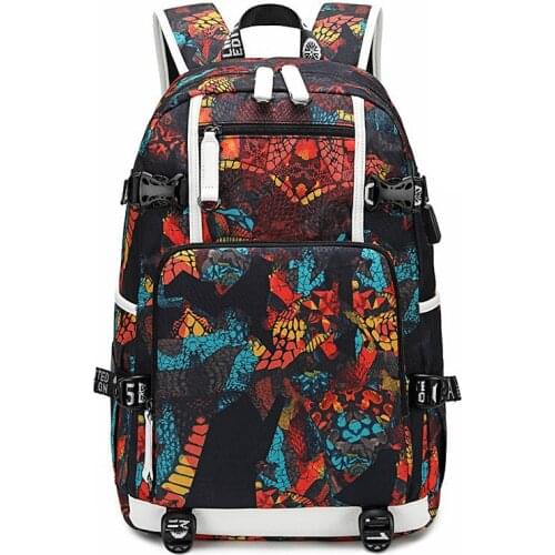 Hot USB Charging Laptop Backpack Men For Teenage Students Boys School Backpack Bag Printing Male Backpacks Travel Bagpack