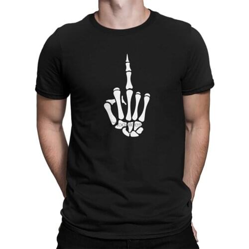 SpiritForged Apparel Skeleton Middle Finger Mens T-Shirt