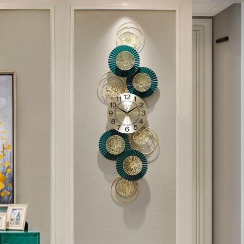 Nordic Wrought Iron Wall Clock Wall Hanging Ornaments Home Livingroom Wall Sticker Decoration Hotel Club Hall Wall Mural Crafts