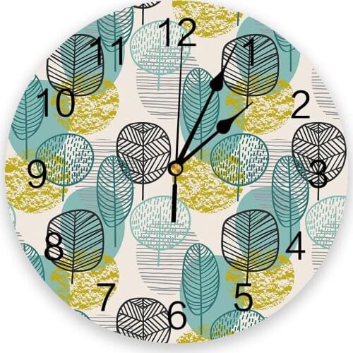 Abstract Leaves Branches Modern Wall Clock For Home Office Wall Decoration Living Room Bathroom Decor Needle Hanging Watch