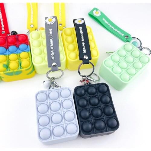 New Mini Silicon Purse Push Pop Bubble Simple Dimple Fidget Slg Pounch Bag Popper Sensory Poppet Fidget Purse Toys