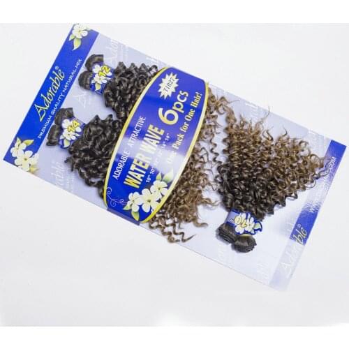 Adorable Synthetic Hair Extension Weave Bundles / WATER WAVE 6PCS Set / 10-14inch Natural Color Brazilian African American