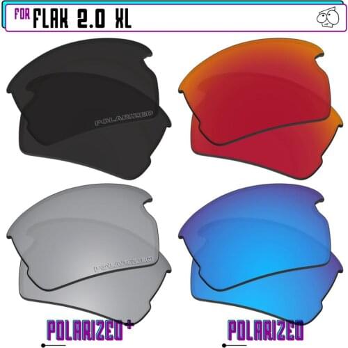 EZReplace Polarized Replacement Lenses for - Oakley Flak 2.0 XL Sunglasses - BkSrP Plus-RedBlueP