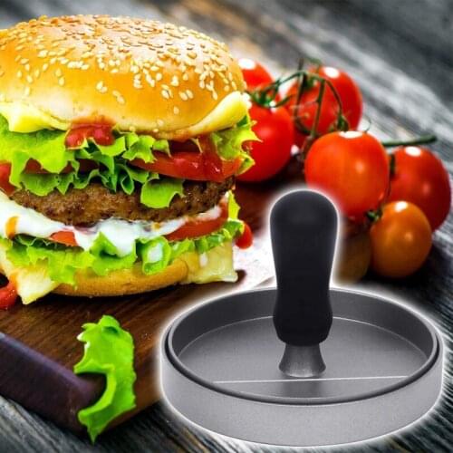 Burger Press with 100 Sheets Wax Paper Aluminum Non-Stick BBQ Patty Mold with Detachable Handle Meat Beef Hamburger