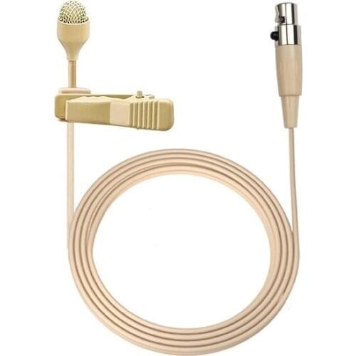 Bolymic Lapel Microphone Professional Lavalier Mics For SAMSON Wireless Stage Microphone 3 Pins Beige For Karaoke School