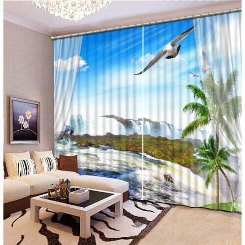Customized size Luxury Blackout 3D Window Curtains For Living Room window curtains