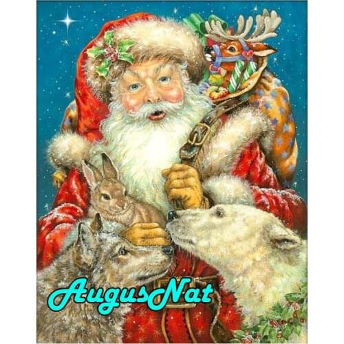 Stag christmas card diamond painting santa claus daimont embroidery picture children gift diamant mosaic sticker diamand art new