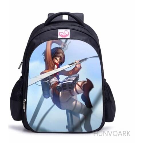 16 Inch Attack on titan 3D Printing Children School Bags Orthopedic Backpack Kids Boys Girls Mochila Infantil Cartoon Bags