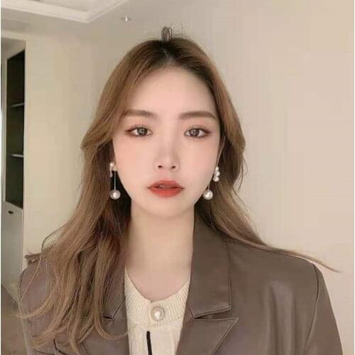 S925 Silver Needle Pearl Long Earring Double Wear 2021 New Tide Atmosptic Expansion European and American Earring Pendant