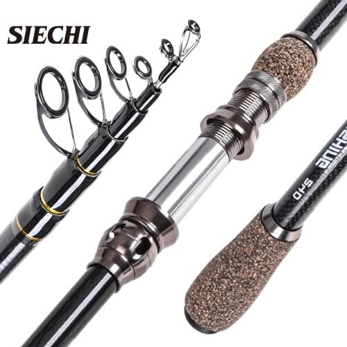 SIECHI 2020 NEW Telescopic Fishing Rod1.8M 2.1M 2.4M 2.7M Spinning Fishing Rod Telescopic Rock Fishing Rod Carp Feeder Rod