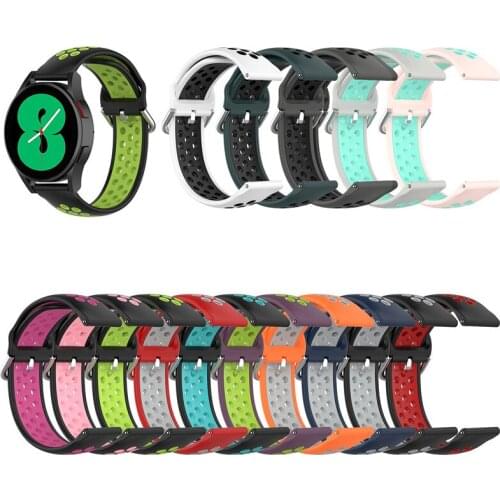 Silicone Straps For Galaxy Watch4 / Watch4 Classic Smart Bands Two-Tone Breathable Replacement Sport Watchband