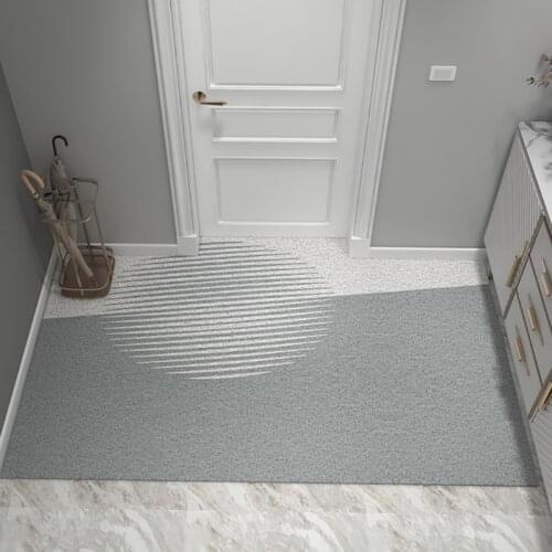 Modern Decor Silk Loop PVC Door Mat Carpet Bath Mat Kitchen Mat Hallway Entrance Door Mats Anti-slip Can Be Cut Home Mats Carpet