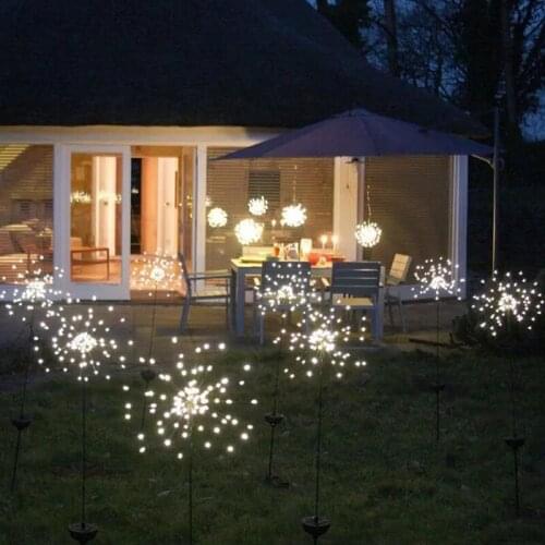90/150LED solar outdoor light Lawn Firework Lamp solar lights for garden deco Christmas Decor Dandelion Wedding Party Waterproof
