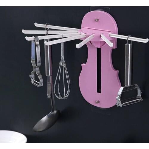 Retractable Wall-Mounted Pull-Out Rack Multifunctional Storage Sliding Holders Punching Holder Flexible Plate Organizer Tools