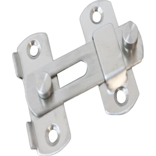 Stainless Steel Bolt Latch Anti-Theft Sliding Door Window Closet Metal Bolt Slide Lock Toilet Doors Right Angle Sliding Lock
