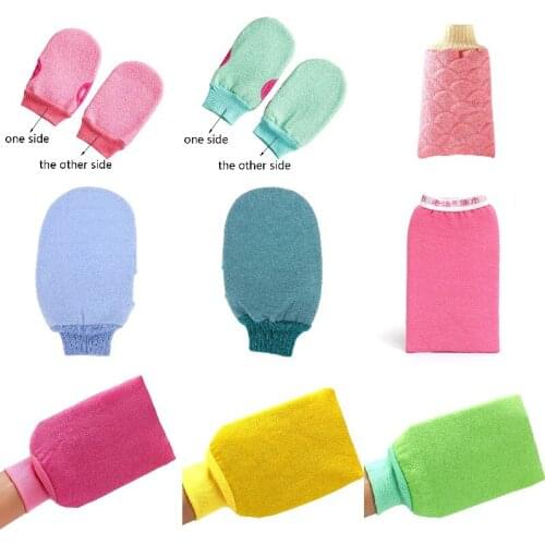 1PC Home Shower Foam Spa Shower Spa Exfoliator Two-sided Bath Glove Body Cleaning Scrub Mitt Rub Dead Skin Removal