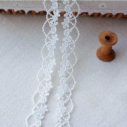 10 Meters 16mm Width Good Quality Flower Lace Ribbon DIY Craft Material Water Soluble White Lace Trims Free Shipping