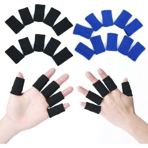 10 PCs Elastic Finger Sleeves Sport Support Brace Thumb Protector For Basketball Nylon