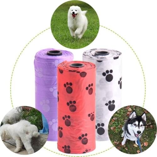 Paw Print Pet Waste Bag 15pcs/Roll Pet Waste Bag 6x2.5cm Strong Load-bearing SCIE999