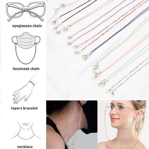 2021 New Fashion Chic Women Sunglasses Chains Reading Beaded Glasses Chain Eyewear Cord Necklace Mask Cord Holders