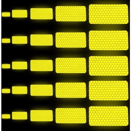 Rectangular Safety Reflective Tape Waterproof Self-Adhesive For Bicycles Babys Car Mini-Scooters Sticker 25 Pcs