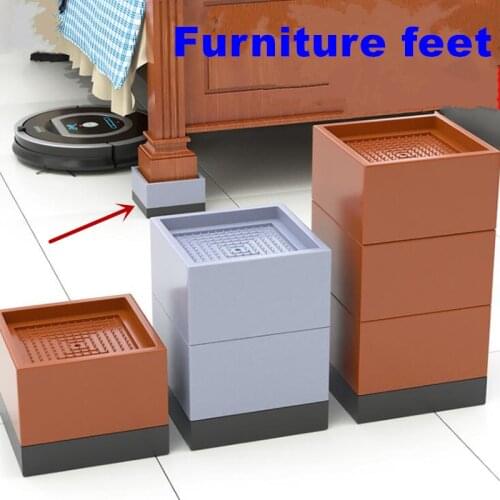 4pcs Furniture Bed Foot Pads Table Table Heightening Rubber Cushion Sofa Bed Legs Floor Protection Anti-slip Mute Mats