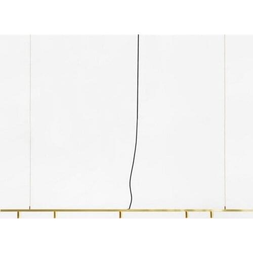 5 Heads Modern Restaurant Pendant Lights Gold Metal Strip Suspension Light Rectangle Bar Counter Home Pendant Lighting PA0267