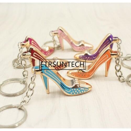 500pcs High Heel Shoes Keyring Women Bag Charms Keychain Car Keys Holder Wedding Bridesmaid Jewelry Gifts Party Favor