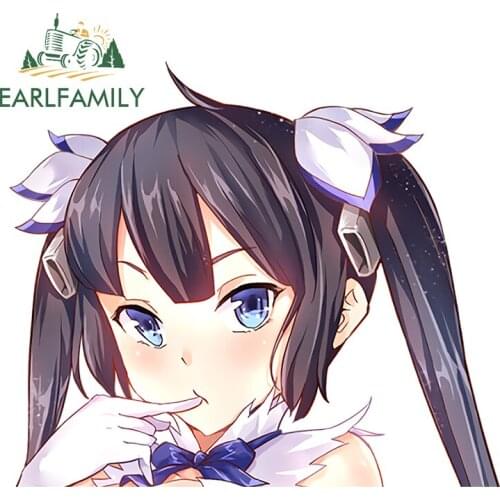 EARLFAMILY 13cm x 11.3cm for Hestia Provocative Girl Anime Car Stickers RV Windshield Scratch-proof Decal Waterproof Graphics
