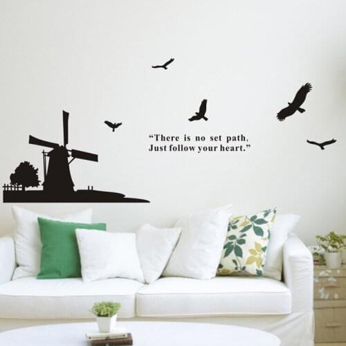Holland Windmill City Decal Wall Sticker Vinyl Stickers Decor Mural Art Living Room Home Decoration Landmark Skyline Wall Decal