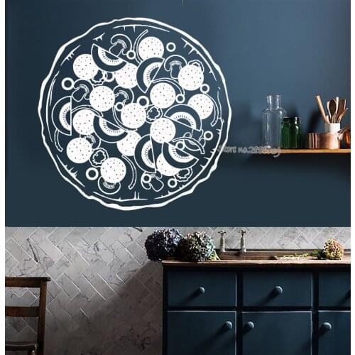 Italia Food Pizza Wall Decal Vinyl Kitchen Restaurant Art Wall Sticker Dining Room Home Decor Wallpaper High Quality Mural LA515