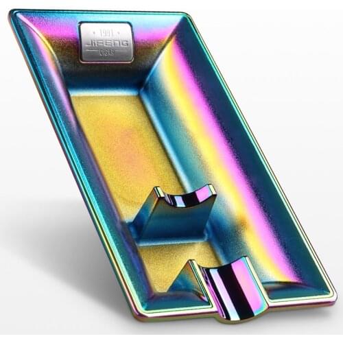 JIFENG Metal Cigar Cigarette Cigar Ashtray Single Cigar Holder Home & Office Travel Retro Elegant Tobacco Ash Tray For COHIBA