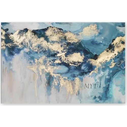 Home Wall Decor Panel Painting 100% Hand-painted Abstract Gold Foil Texture Oil Painting Wall Canvas Art Free Shipping Pictures