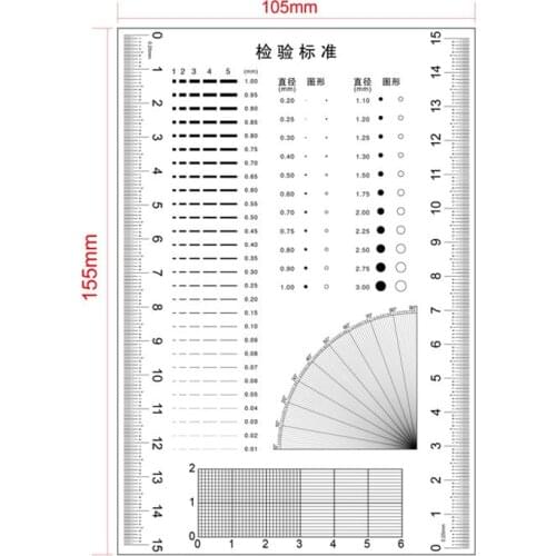Stain Inspection Contrast Card Comparison Point Wire Gauge Standard Test Card Scratch Comparison Point Film Ruler Area Gauge