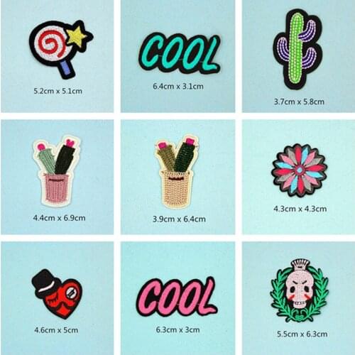 Cool Skull Heart Patches Cap Shoe Iron On Embroidered Appliques DIY Apparel Accessories Patch For Clothing Fabric Badges BU11