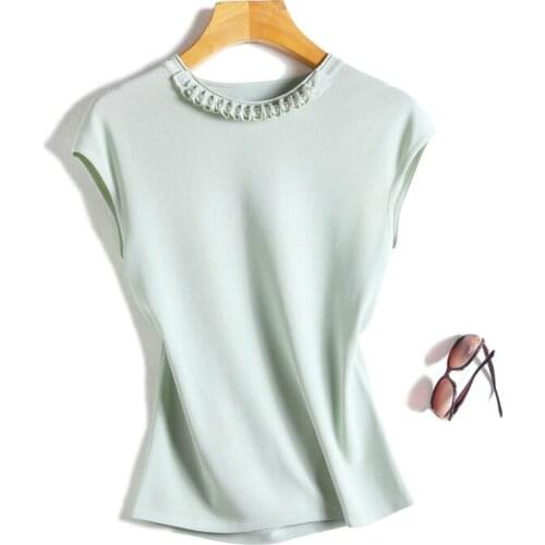 LANJING Women's Silk T-Shirts