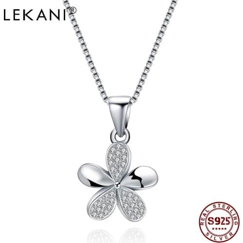 LEKANI 2021 New 925 Sterling Silver Clover Woman Necklace Fashion Boutique Jewelry for Girlfriend Valentines Day Gift