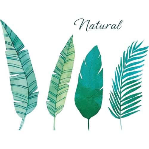 Palm Tree Leaves PVC Wall Stickers Flamingo Animal Muur sticker for Living Room Kitchen Baby Bedroom Decoration