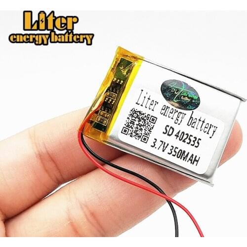 3.7V polymer lithium battery 402535 350Mah Rechargeable Li-ion Cell For GPS car recorder MP3 electronic dog MP4 MP5 Smart Watch