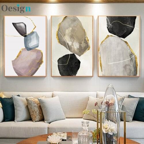Moda cartaz da lona abstrata geométrica arte pintura nordic decoração cartazes e cópias de parede para sala estar decoração casa