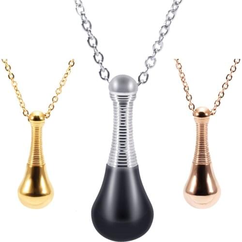 Fashion Classic Jewelry Three Color 316L Stainless Steel Perfume Bottle Necklaces for women